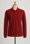 Unisex Polo Neck Long Sleeve Claret Red T-shirt - 3