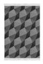 Non-Slip Base Djt Toilet Set Star Cotton Fringed Geometric E5010 Gray - 2
