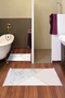 Non-Slip Base Djt Toilet Set Trend Fringed Geometric E5008 White