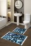 Non-Slip Base Djt Toilet Set Trend Fringed Geometric E5012 Blue