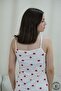 White Heart Patterned Strap Dress - 3