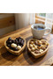 6 Pieces Breakfast Serving Tray Heart-Shaped Bamboo Snack Plate Natural Bamboo Snack Plate Serving Tray (10X9Cm) - 5