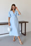Women's Lightweight Transparent Basic Front Tie Muslin Dress 1105 - 2