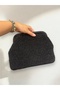 Women's Handmade Black Color Glittery Thread Knitted Scholarship Bag