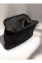 Women's Handmade Black Color Glittery Thread Knitted Scholarship Bag - 4