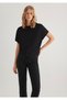 Black T-Shirt with Stitching Detail Oversize / Wide Cut 1612680 -900 - 3