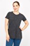 Women's Anthracite Plus Size Blouse with Stone and Pearl Detail 65n35948 - 7