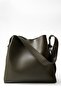 Nomu Buckle Detailed Khaki Large Size Women's Shopper Bag