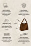 Nomu Buckle Detailed Bitter Brown Large Size Women's Shopper Bag - 6
