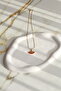 Zircon Stone Enamel Steel Fan Necklace - 3