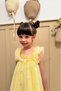 Yellow Embroidery Daisy Embroidered Strap Baby Girl & Girl Dress - Margarita - 8