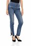 Wd449 Slit Basic Blue Mom Jeans