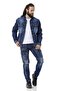 Cd798 جينز كارجو جيب أزرق داكن لراكبي الدراجات النارية - 7