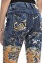 Wd440 Orange Hand Painted Women's Jeans - 3