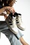 Beige High Top Sneakers Basketball Shoes - 5