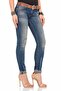 Women's Blue Distressed Washed Jeans - 3