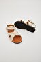 Beige Cross Adjustable Velcro Sandals - 7