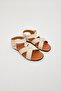 Beige Cross Adjustable Velcro Sandals - 5