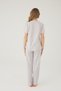 Wishes Comfort Short Sleeve %100 Cotton Women's Gray Pajama Set - 5