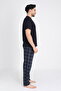 Leeds Wrist 100% Cotton Men's Short Sleeve Plaid Navy Blue Pajama Set - 4