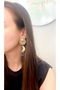 Antique Model Sun and Moon Detailed Dangle Yellow Gold Earrings