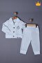 Shawl Collar Shirt Pants Baby Boy Set 2287 - 2