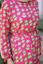 Fuchsia Patterned Skirt Tiered Viscon Dress - 4