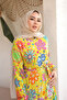 Oil Green Patterned Skirt Layered Viscon Dress - 6