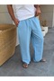 Linen Look Ayrobin Draped Bottom Sweatpants - 2
