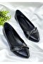 Ba04224 Black S Women's Wave Stone Large Size Casual Ballet Shoes - 38 - 4