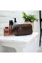 Men's Patterned Black Vegan Leather Portfolio-Clutch Shaving/Makeup and Hand Bag (Daily, Travel) - 6