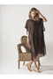 V-Neck Black Cotton Summer Beach Dress Standard Size - 6