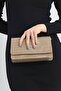 Women's Mink Textured Baguette Hand & Shoulder Bag C3006 - 4