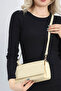 Women's Cream Textured Baguette Hand & Shoulder Bag C3006 - 3