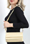 Women's Cream Textured Baguette Hand & Shoulder Bag C3006 - 2