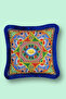 Cobalt Blue Tufted, Milano Pattern Decorative 43X43Cm Square Throw Pillow Case - 2
