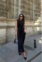 Padded Pleated Belt Detail Dress - 3