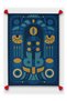 Nora Art Navy Blue Themed Abstract Patterned Tasseled Woven Base Carpet Noraart47Navyblue