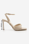 Women's Blunt Toe Ankle Strap Classic Heeled Sandals Vados Ecru - 3