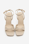 Women's Blunt Toe Ankle Strap Classic Heeled Sandals Vados Ecru - 7