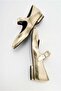 Women's Clr Gold Metallic Buckle Ballerinas - 4