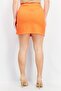 Women Textured Mini Skirt, Orange - 4