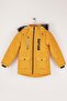 Thick Fiber Filled Water Wind and Rain Proof Hooded Mustard Boys' Winter Luxury Coat - 3