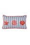Cushion Cover Piping Star - Coral - Mussel Ecru / Red Embroidery / 31X50 cm)