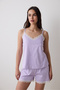 Lilac Dotted Şortlu Pijama Takımı