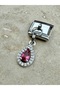 Zircon Stone Water Drop Italian Bracelet Steel Charm - 5