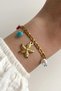 Steel Bracelet with Starfish Figure and Crystal Stone (17 5 cm) - 2