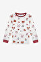 Girl's Animals Off-White Pajama Set - 2