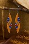 Handmade Ethnic Bead Earrings – Colorful Spiral Design (Yellow-Evening Red-Blue)