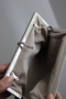 Women's Satin Navy Blue Metal Framed Evening Dress Clutch Bag with Stone Detail - 5